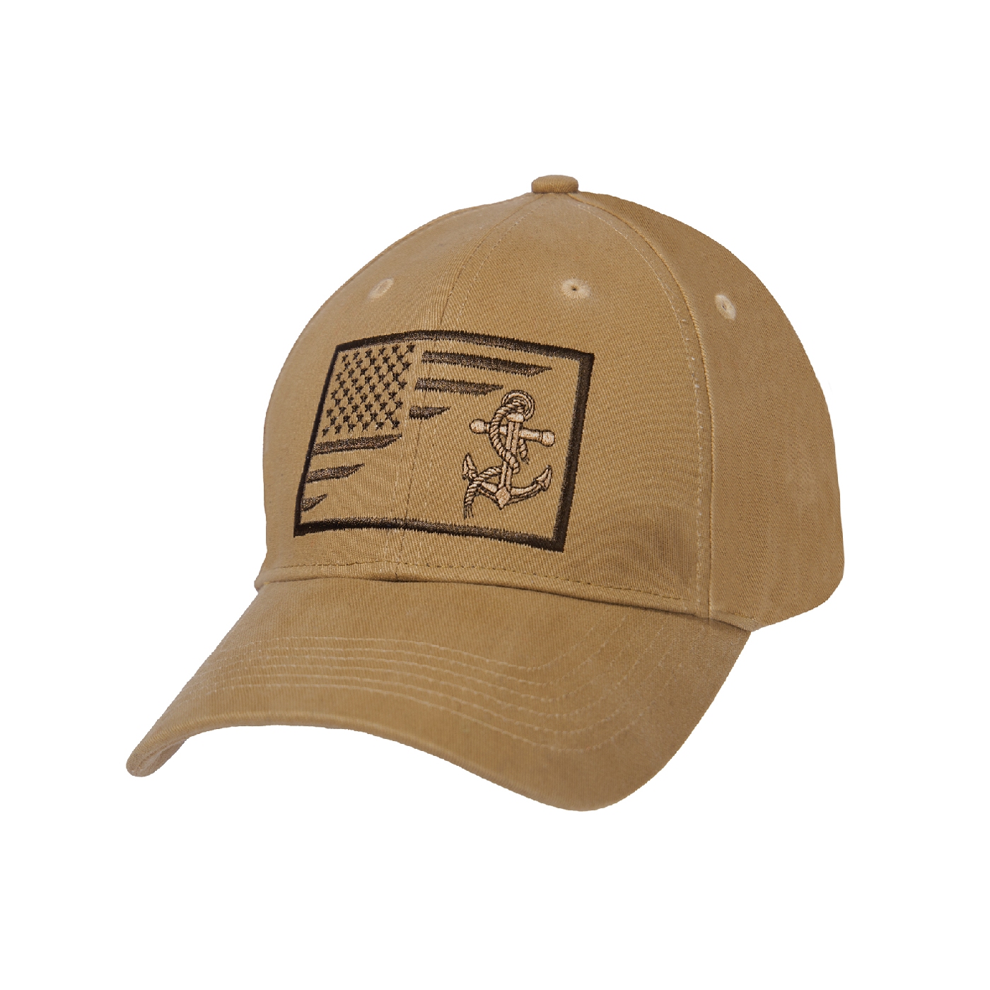 čepice baseball US Navy Anchor/Flag coyote brown