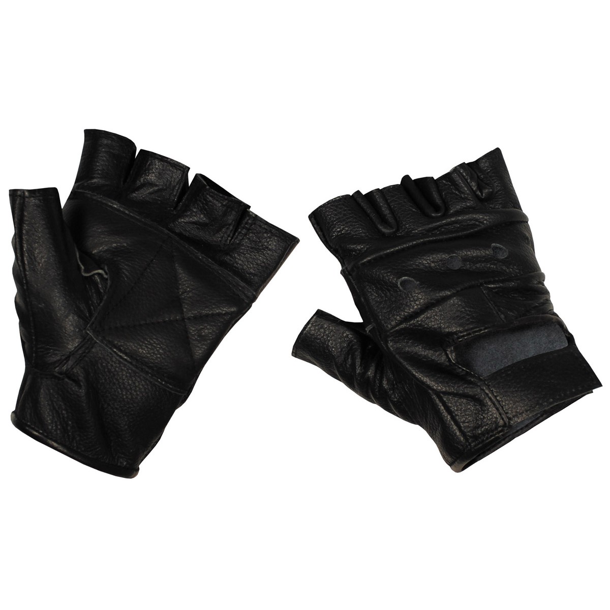 kožené rukavice bez prstů černé