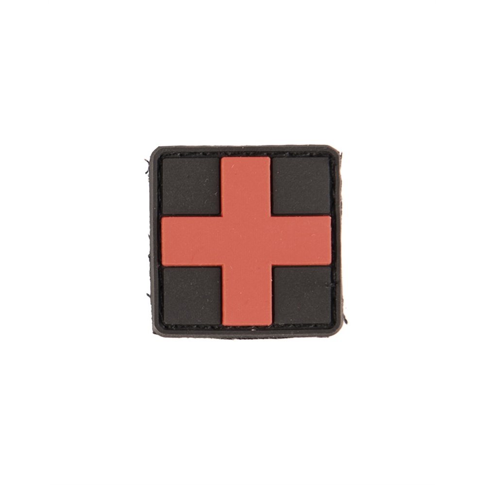 nášivka First Aid Medic PVC černo/červená 2,5x2,5cm velcro