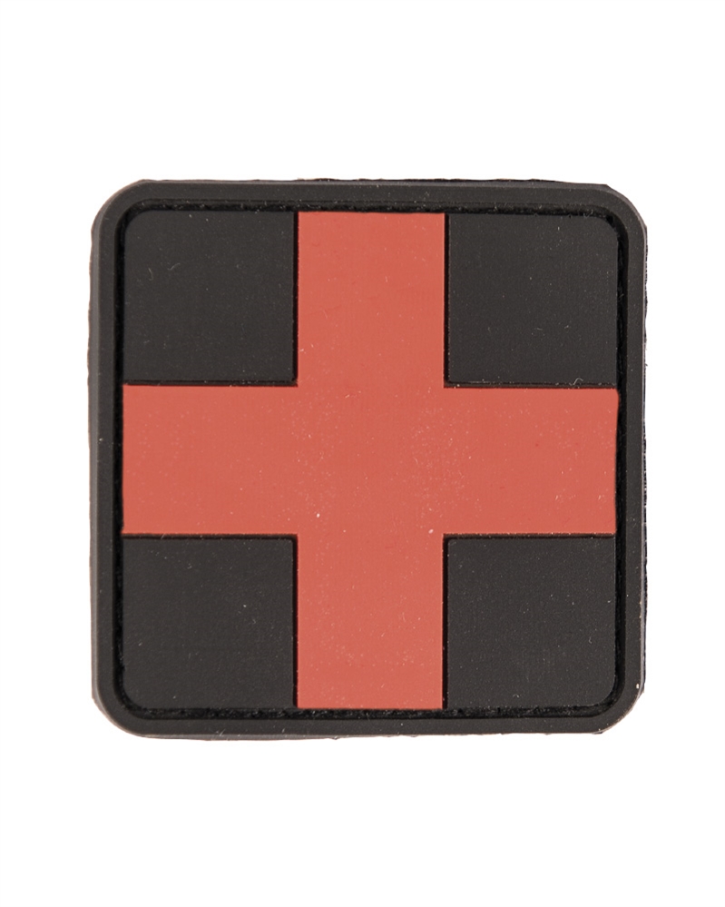 nášivka First Aid Medic PVC černo/červená 5x5cm velcro