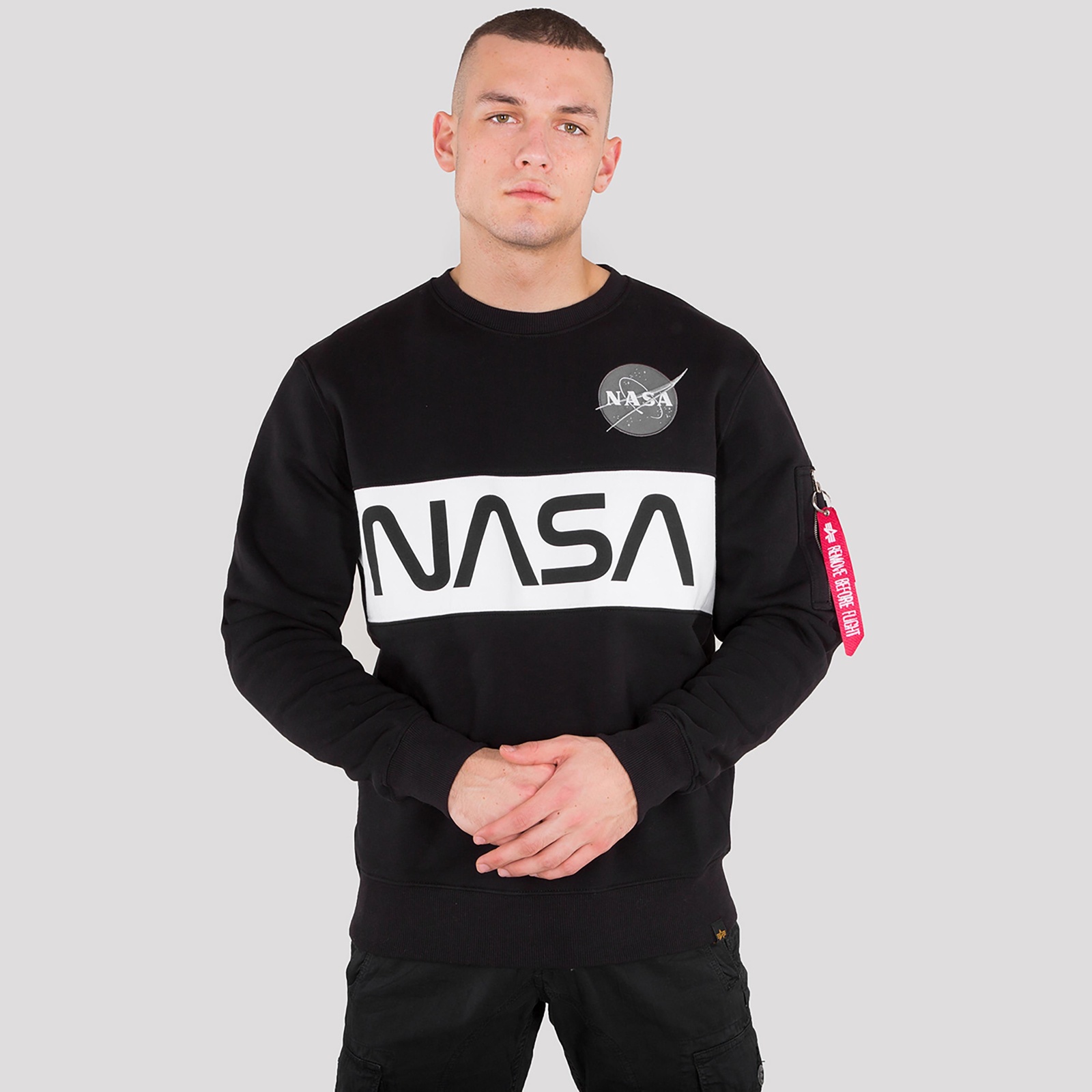 mikina NASA Inlay Sweater black