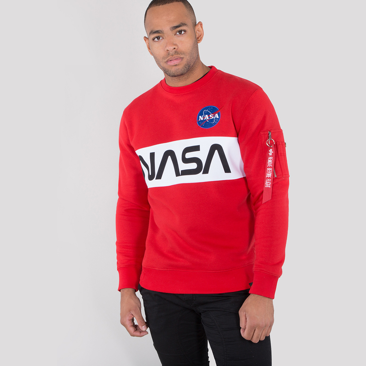 mikina NASA Inlay Sweater speed red