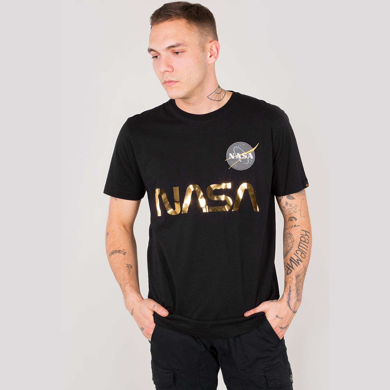 tričko NASA REFLECTIVE T black/gold