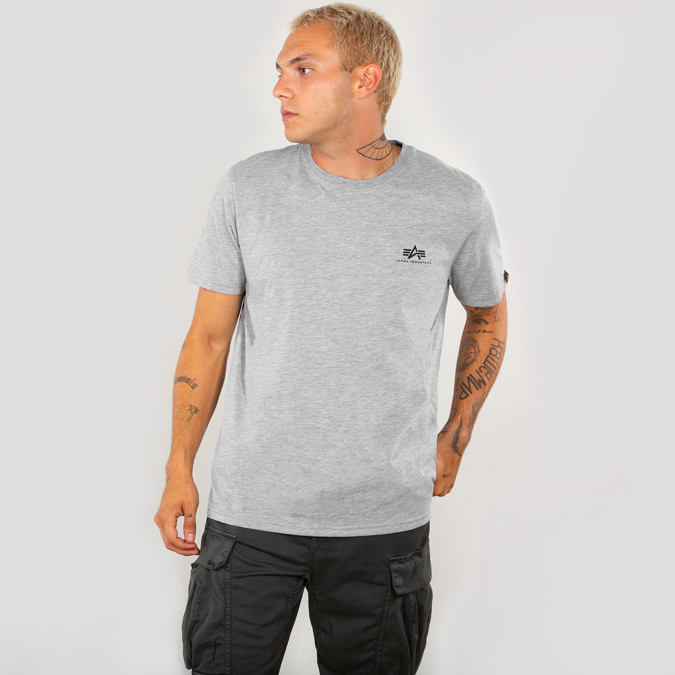 tričko Basic T Small Logo grey heather