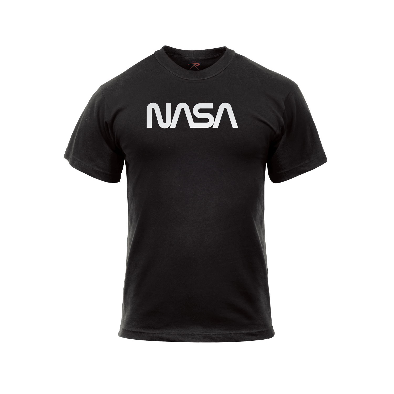 tričko se stříbrným logem NASA černé