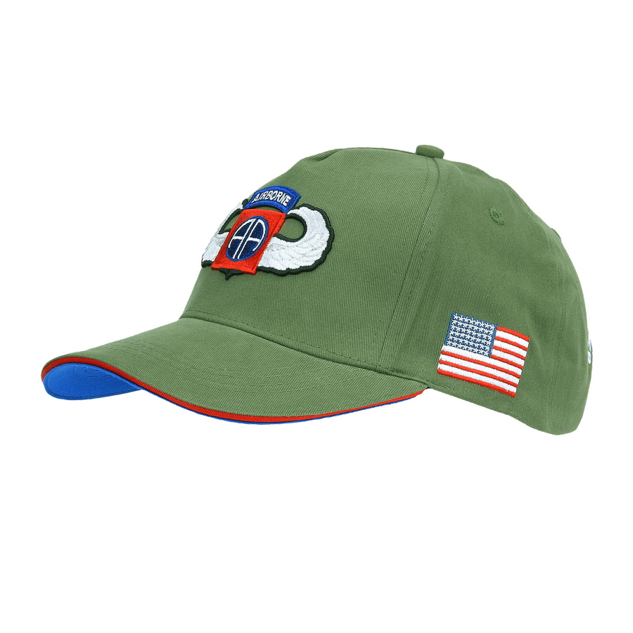 čepice BASEBALL US 82nd Airborne WWII 3D zelená