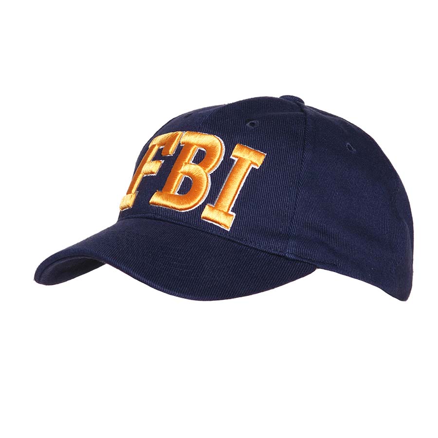 čepice FBI modrá se žlutým nápisem