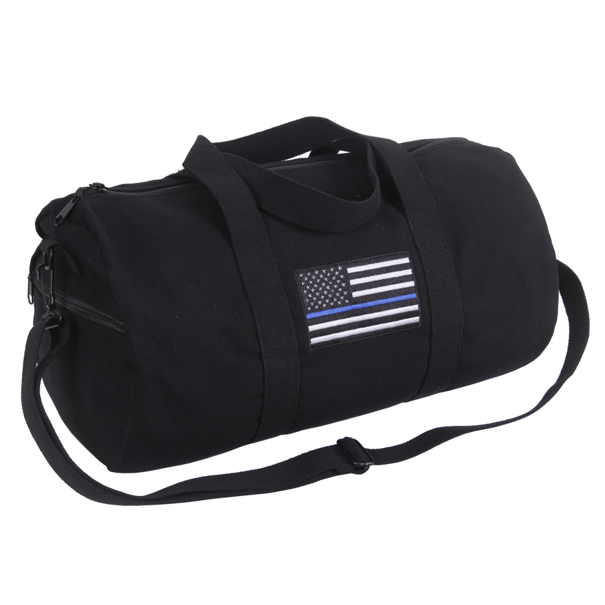 taška s vlajkou USA plátěná sportovní černá 23L