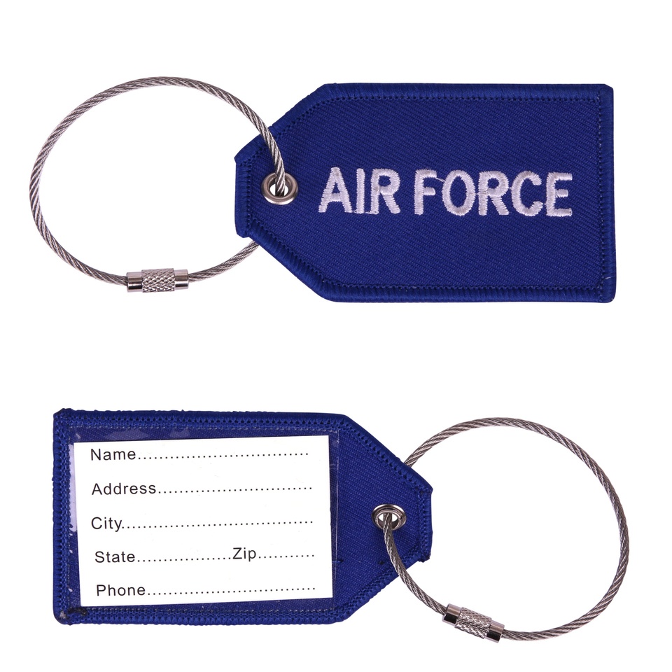 jmenovka na kufr Air Force 8x5cm modrá
