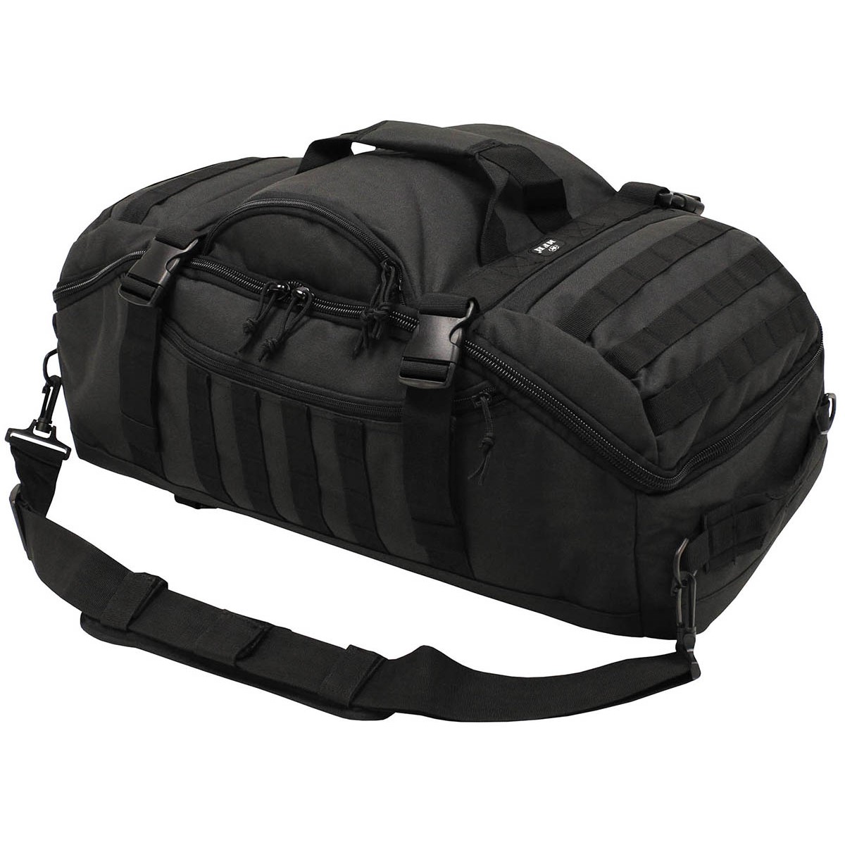 taška kombinovaná s batohem TRAVEL MOLLE 48l černá