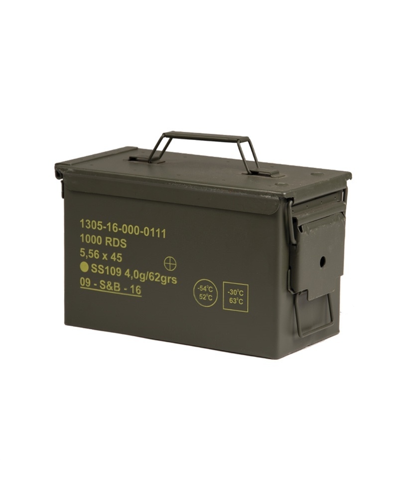 kovová muniční bedna US MEDIUM CAL.50/5.56 zelená