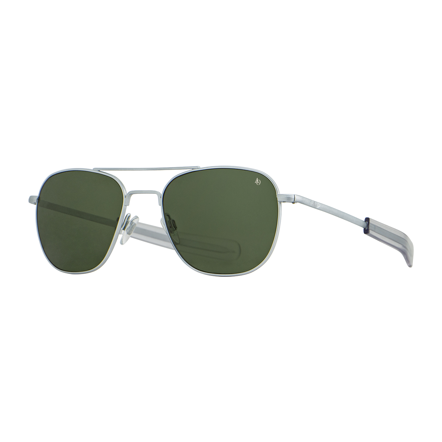 sluneční brýle Original Pilot stříbrné matné zelený nylon polarizovaná v.52