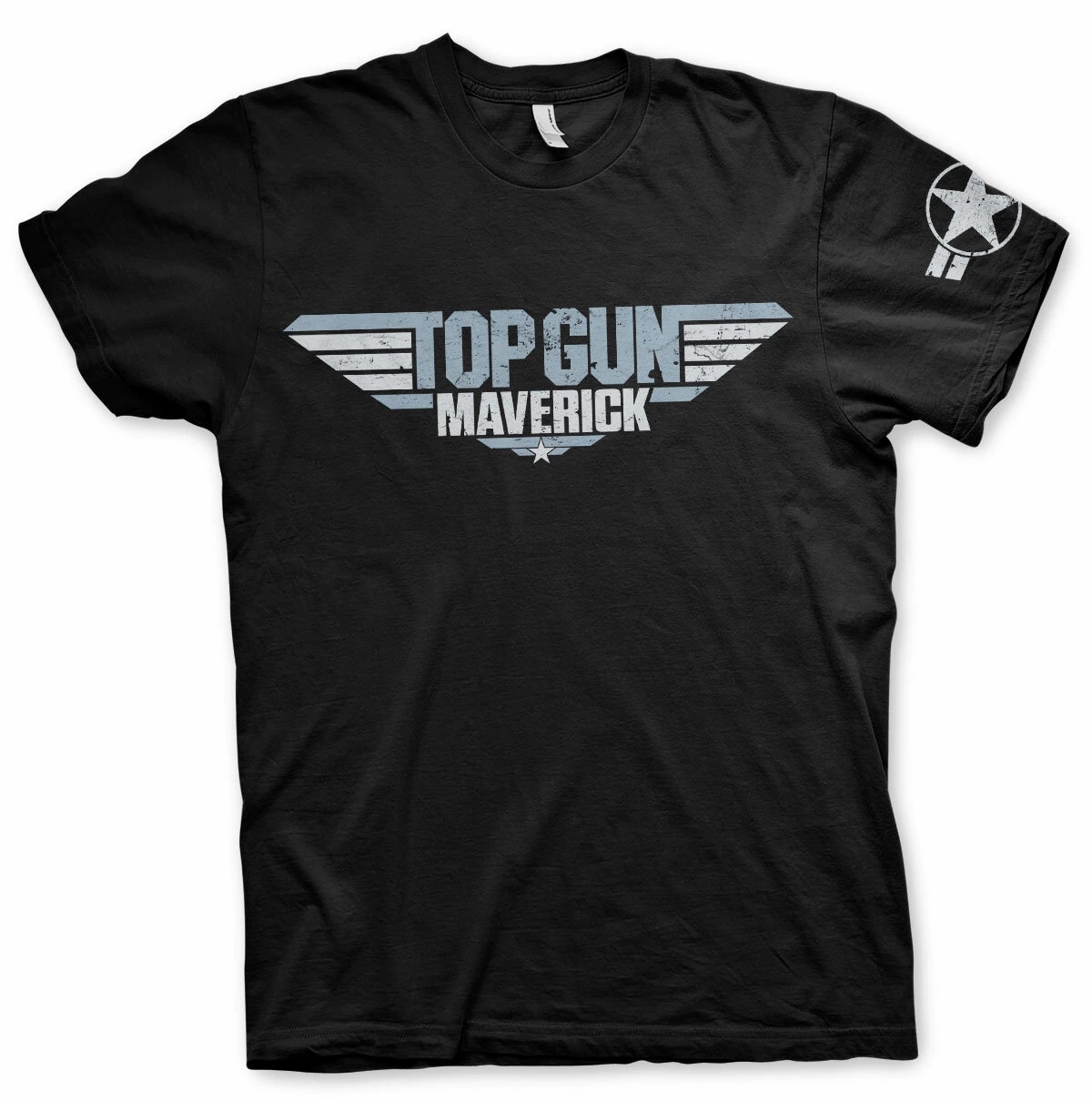 tričko Top Gun Maverick Distressed Logo černé