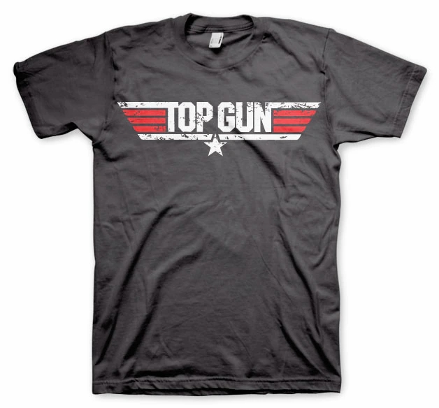 tričko Top Gun Distressed Logo tmavě šedé
