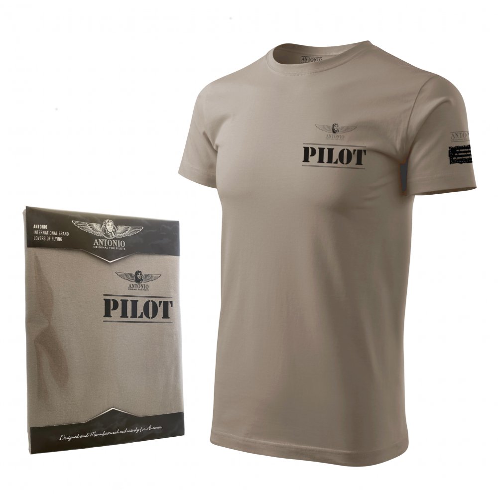 Tričko s nápisem PILOT GR šedé